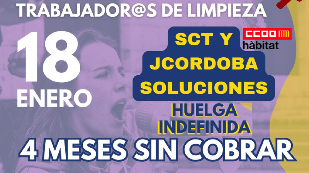 Huelga limpieza SCT ACVA S.L. y JCrdoba Soluciones S.L. (Alicante)