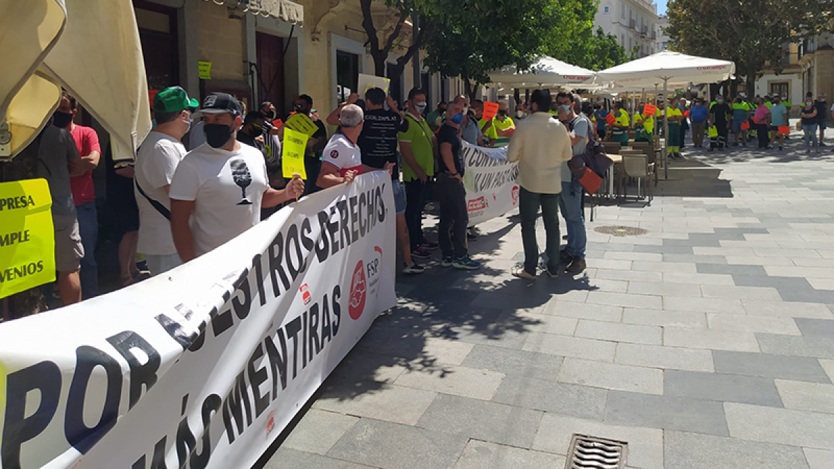 CCOO de Construccin y Servicios de Cdiz apoya las movilizaciones de la plantilla de la empresa UTE Jerez