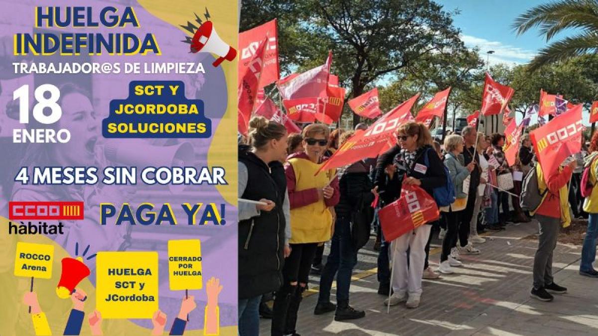 Seguiment massiu de la vaga indefinida de neteja a la provncia d'Alacant